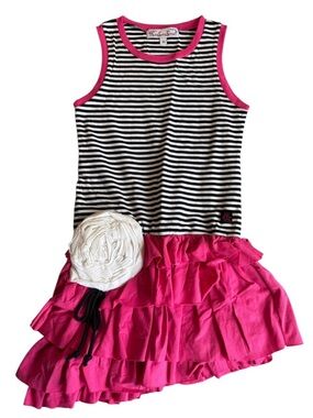 Rare NWOT KidCuteTure Asymmetrical Striped Tank Dress Size 16